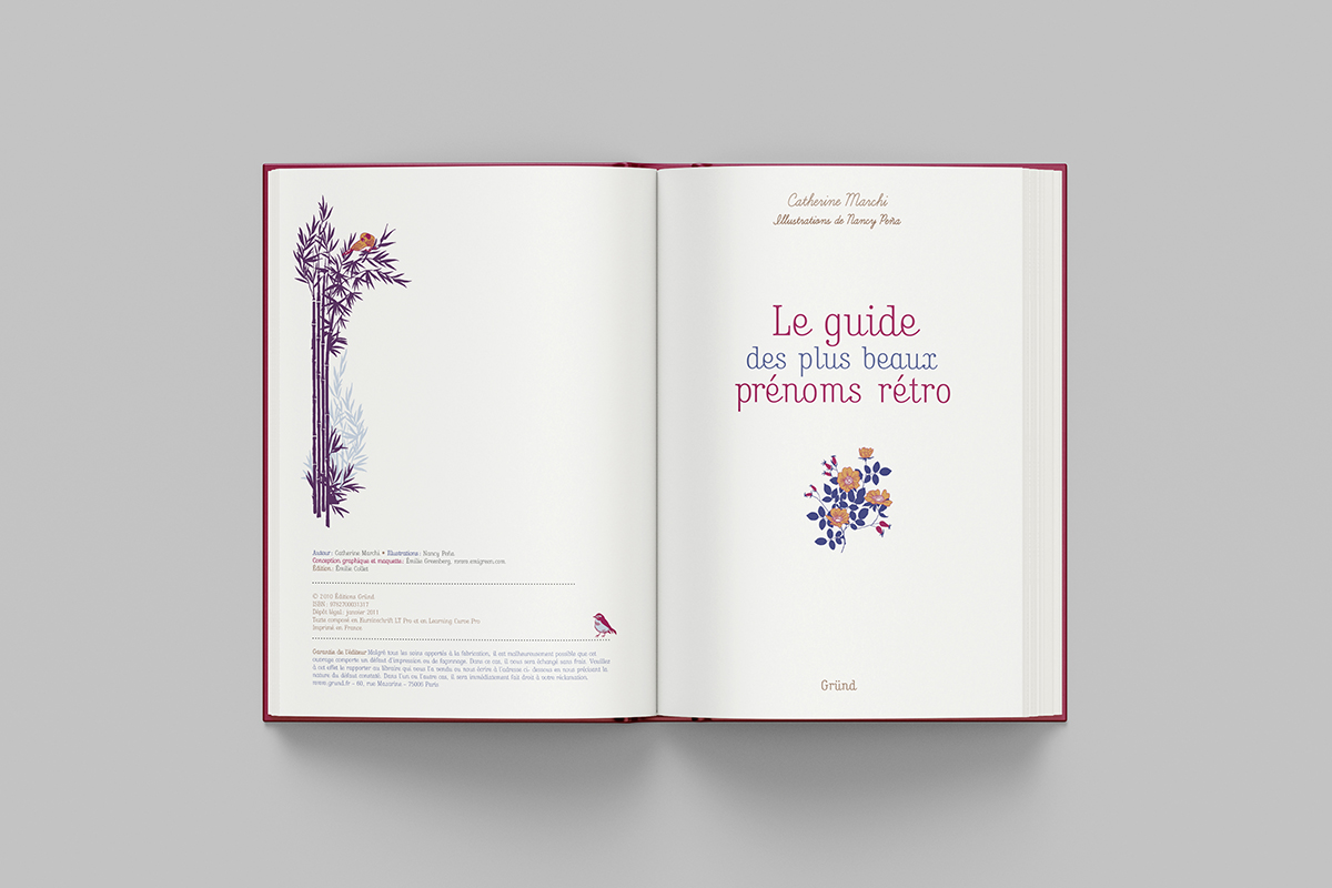 le guide des plus beaux prénoms rétro, page de titre